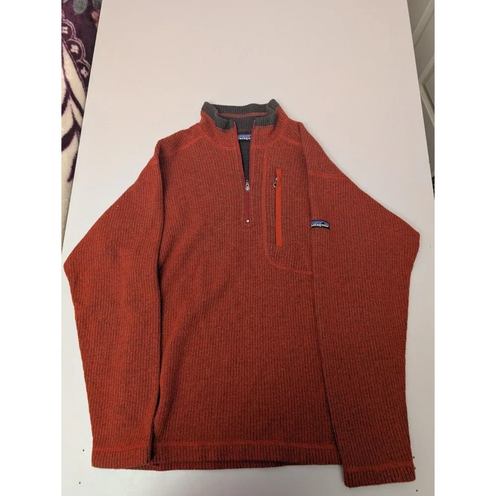 Vintage Patagonia Rib Knit Better Sweater 1/4 Zip Fleece Men's Small USA Made
